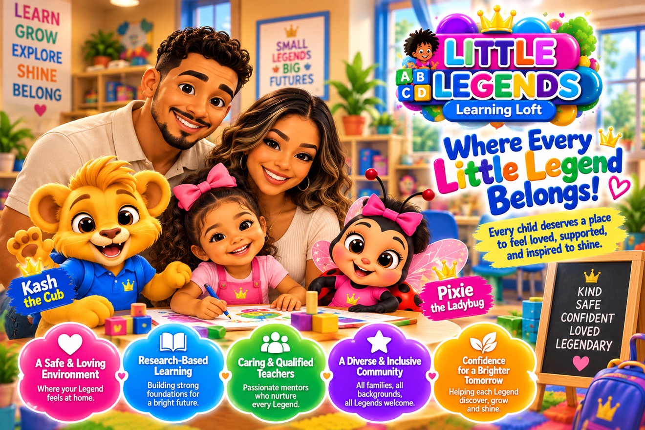Where Every Little Legend Belongs - Kash the Cub and Pixie the Ladybug welcoming a diverse family
